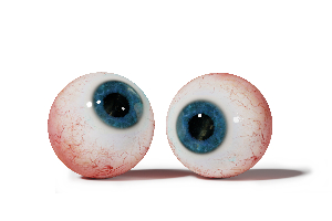 two blue eyeballs